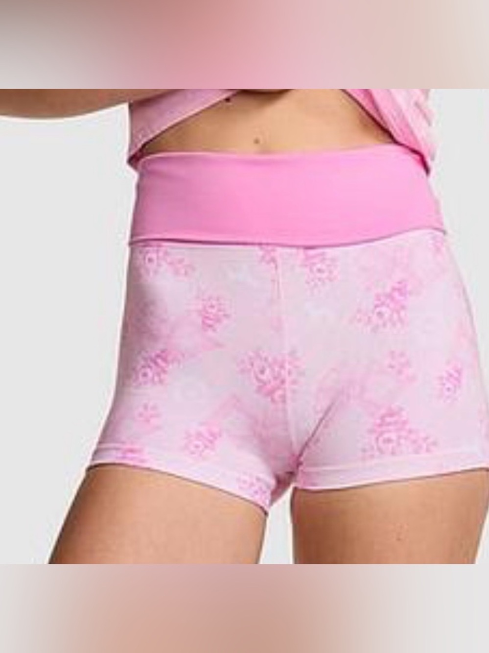 New-Y2K Victoria's Secret PINK x LoveShackFancy cotton foldover micro shorts-L